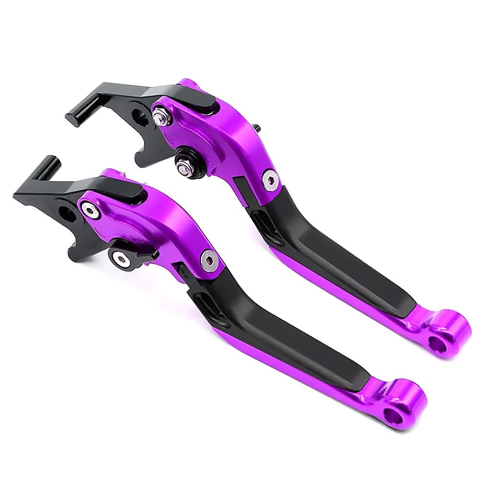1 Paio Leve Freno Frizione Moto Pieghevole per Honda CB500 Hornet 500 2024-2025, Coppia Leve Freno e Frizione Moto Alluminio Regolabili Pieghevoli,Purple