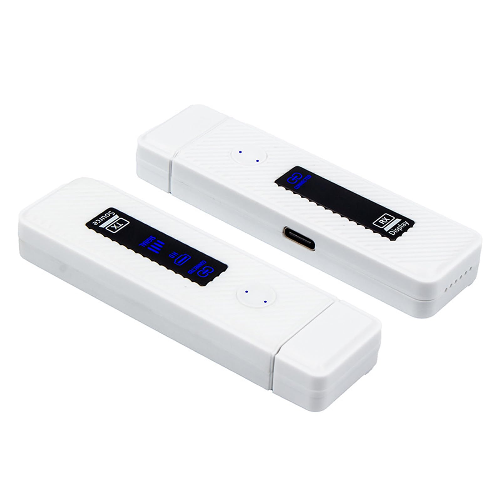 Bezprzewodowy Nadajnik i Odbiornik HDMI, Dekodowanie 4K, Wyjście Wideo HD 1080P 60 Hz, 197 Stóp 60 M, Wyświetlacz LED, Plug and Play (WHITE)