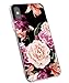 iPhone Xs MAX Case,IN4U Hard Back Flower Design Raised Edge Transparent Anti-Shock TPU Bumper Cover for iPhone Xs MAX 6.5 INCH Case (Peony Floral)