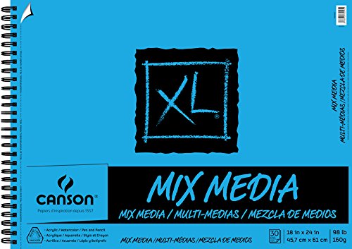 Canson XL Series Mix Media Paper Pad, Heavyweight, Fine Texture, Heavy Sizing