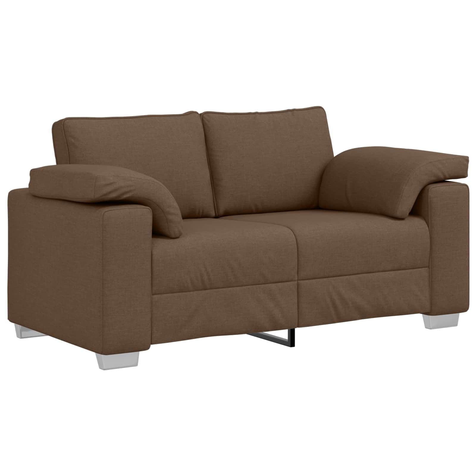 Juego de sofás de 3 piezas, mezcla de lino, moderno juego de salón, sillón de 2 plazas y sofá de 3 plazas, para 6 personas, soporta hasta 660 kg, color marrón