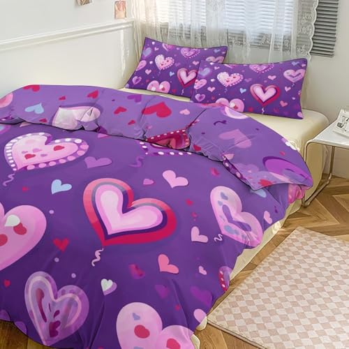 Parure de lit grand lit violette haut de gamme en microfibre fine ultra-confortable - 2
