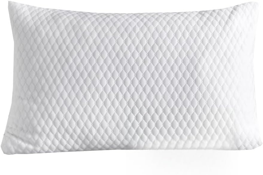 NTCOCO Shredded Memory Foam Bed Pillows for Sleeping Standard Size Set of 2, with Washable Removable Hypoallergenic Sleep Pillow for Back and Side Sleeper