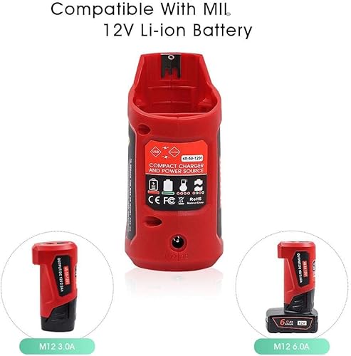 【Multifunction 】 12V Usb Power Source Replacement For Mil 12V Battery Charger Adapter Compatible With Mil Heated Jacket 45-59-1201 Usb Charger #TOP3