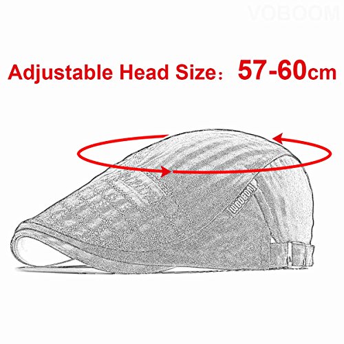 Voboom Men Cotton Adjustable Newsboy Beret Ivy Cap Cabbie Flat Cap (Dark Brown) #TOP2