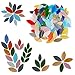 Belle Vous Tesselles Mosaique de Pétales de Verre (100 Pièces) - Mosaique Verre de Couleurs et Tailles Variées - Carreaux de Feuilles de Fleurs Découpés à la Main pour Art et Décoration