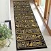 Runner Rug Washable 2x6 Ancient Golden Egyptian Hieroglyphs Alphabet Pattern Black Ancient Non-Slip Hallway Area Rug Indoor Outdoor Home Decor for Entryway Bathroom Kitchen Carpet Yoga Floor Mat