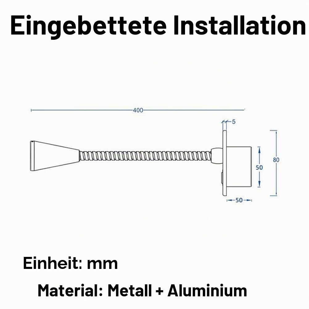 AoLa LED Schwanenhals Lampe Wandlampe mit Schalter Wandleseleuchte Innen 360° Flexible Drehbar Wandleuchte Gold Wandmontage Leselampe für Schlafzimmer Nachttisch Hotel Arbeitszimmer