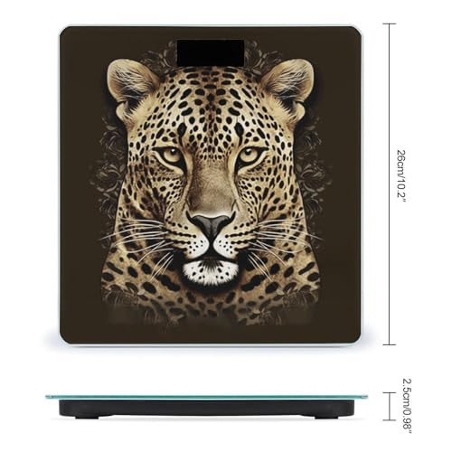 Balanza Digital de Baño con Diseño Leopardo 26x26 cm miniatura 2