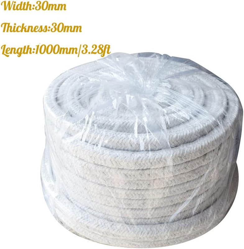 Ceramic Fiber Rope Gasket, Stove Door Gasket Seal, Multiple Sizes 3.28ft(40 * 40 * 1000mm)
