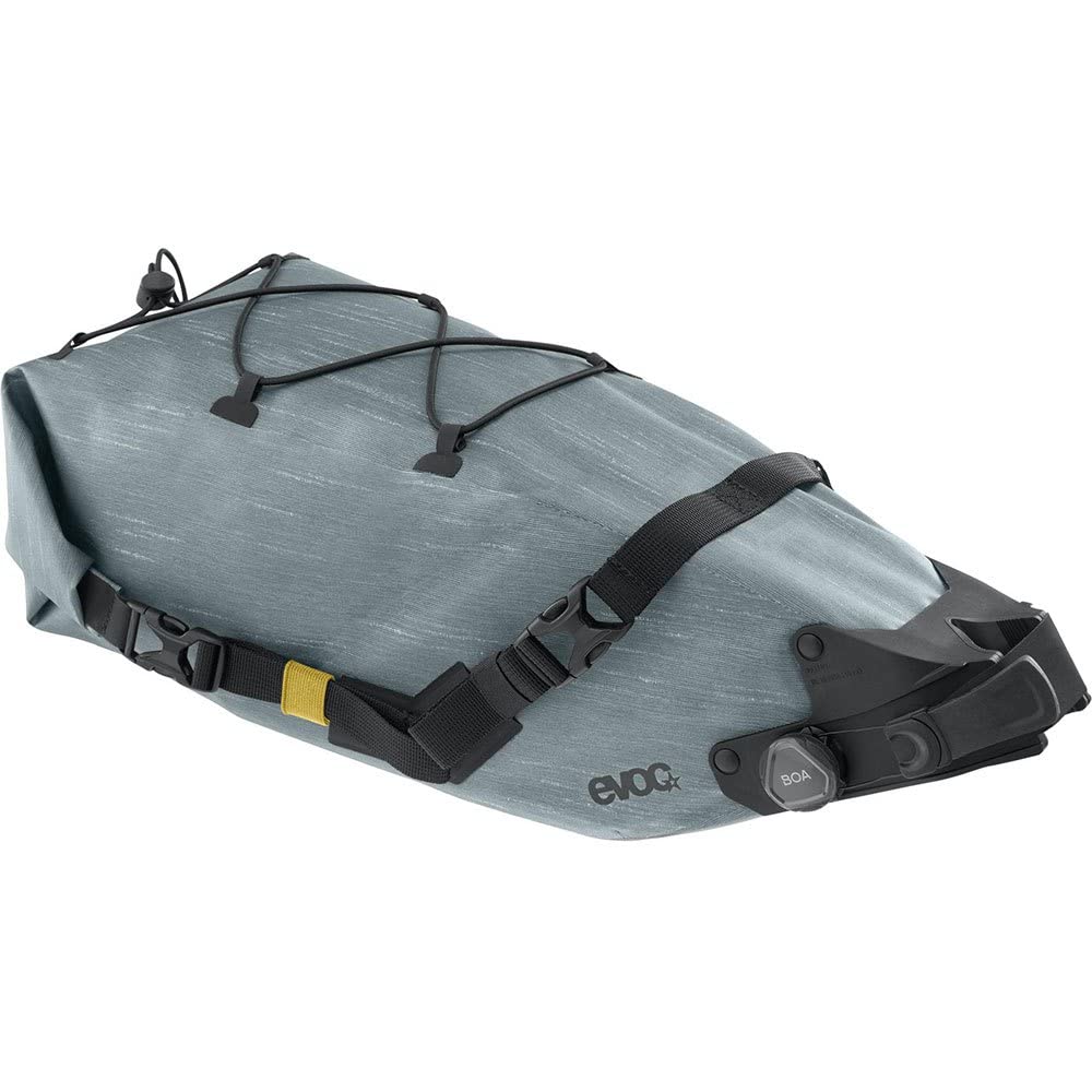 EVOC Seat Pack Boa WP 8, práctica Bolsa de sillín (Bolsa Impermeable para Bicicletas, Bolsa Trasera para Bicicletas, Peso: 544 g, Dimensiones: 45,7 x 19,1 x 19,1 cm, Volumen: 8 l), Acero