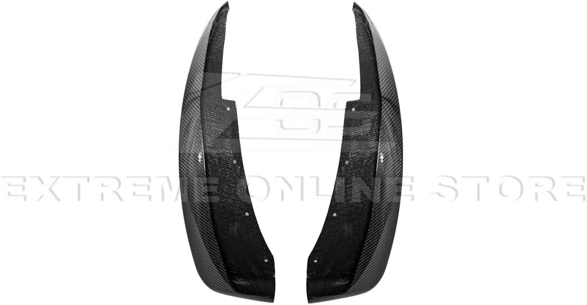 Replacement for 2005-2013 Chevrolet Corvette C6 Base Models | GM Factory XL Extended Style Carbon Fiber Front & Rear Wheel Side Splash Guards Mud Flap Pair