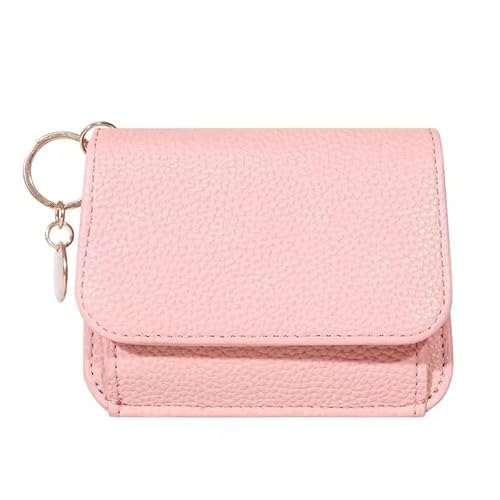 [EKLMCFS] �A�V�����e�B�W�� Vintage Solid Short Wallet Portable Bifold Coin Purse Women's Credit Card Holder(Pink)