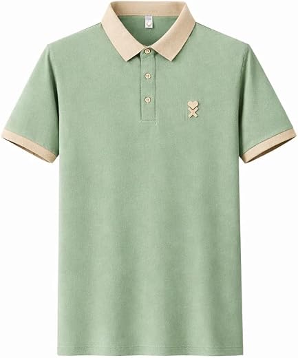 HANOME Men’s X Love Polyester Polo T-Shirt | Contrast Collar Half Sleeve | Lightweight Breathable Fabric | Regular Fit Sty...
