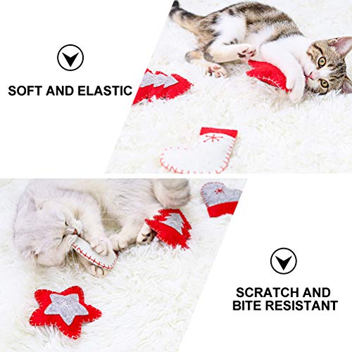 Farra de brinquedos para gatos de Natal, mordidas de gatos e brinquedos para mastigar 4 peças (verme