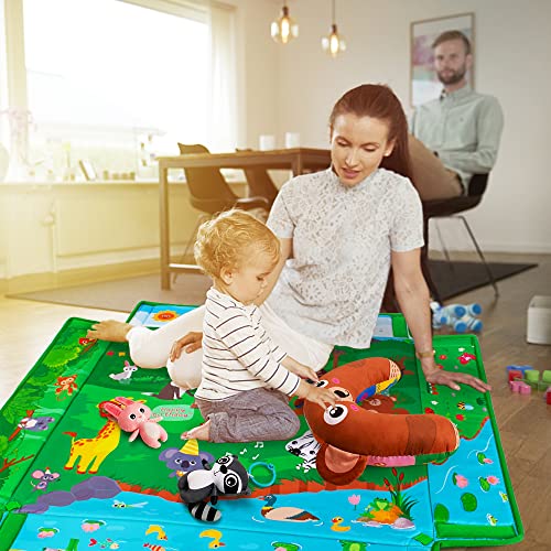 Teytoy 6 In 1 Baby Play Mat Thicker Baby Play Gym High Stable Baby Activity Mat Baby Toys 6 To 12 Months With Musical Plush Newborn Toys, Baby Mirror, Tummy Time Pillow For Sensory Skills Development #TOP7