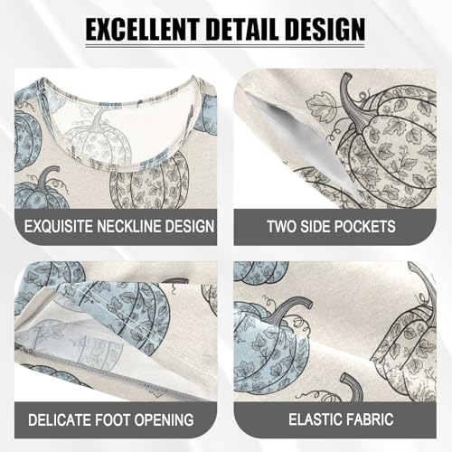 Pajama Short Sets Pumpkin Pattern with Floral Soft Cotton Summer Sleepwear 2 Piece PJS Size 5-14T3