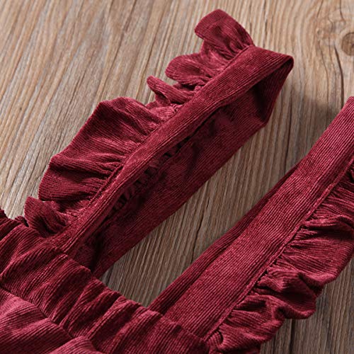 Image of Specialcal Baby Girls Velvet Suspender Skirt Infant Toddler Ruffled Casual Strap Sundress Summer Outfit Clothes