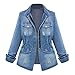 Produktbild YBIRAL Damen Jeansjacke Übergroß Frühling Herbst Jeansmantel Übergangsjacke Beiläufig Outwear Jacke mit Reißverschluss