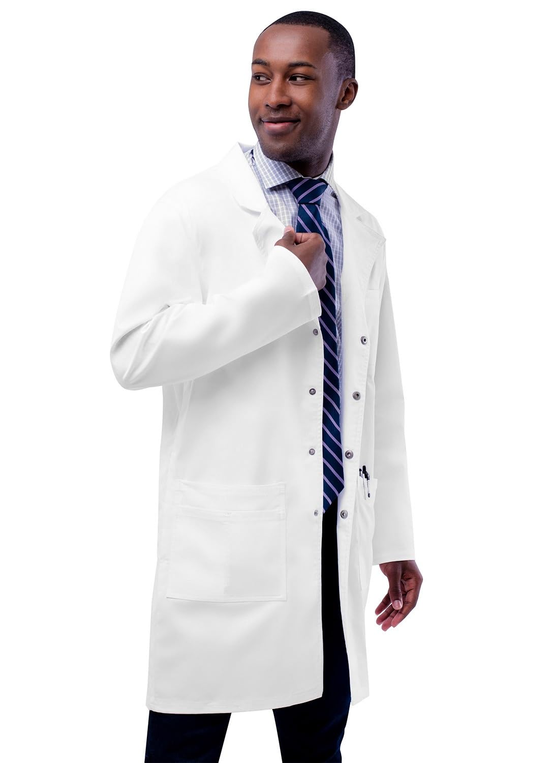 Adar Universales Estirarse Unisexo Laboratorio Abrigo - 36" Chasquear Frente Laboratorio Abrigo