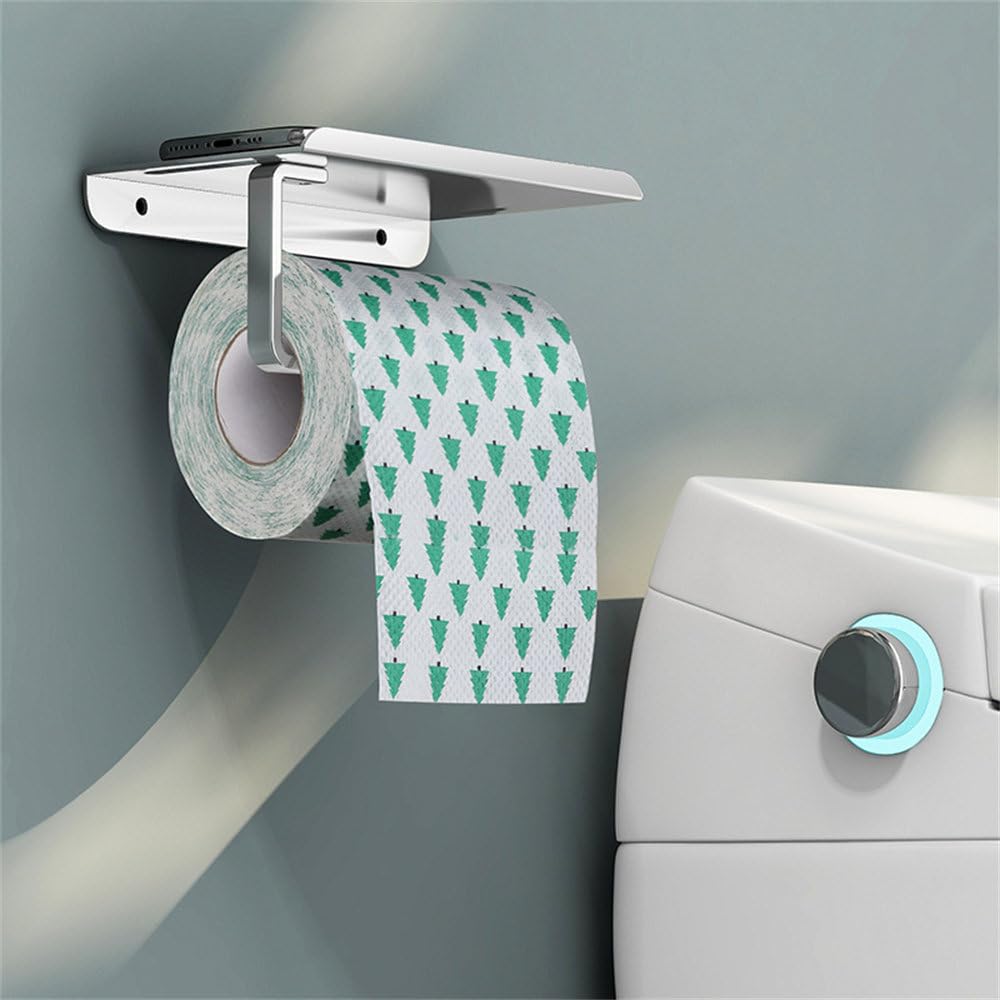 Stojak na papier toaletowy ze stopu aluminium Akcesoria łazienkowe Kuchnia Wiszący wieszak na ścianę Hak do przechowywania Uchwyt na papier toaletowy w rolce, czarny, 18 * 8,5 * 6,5 cm