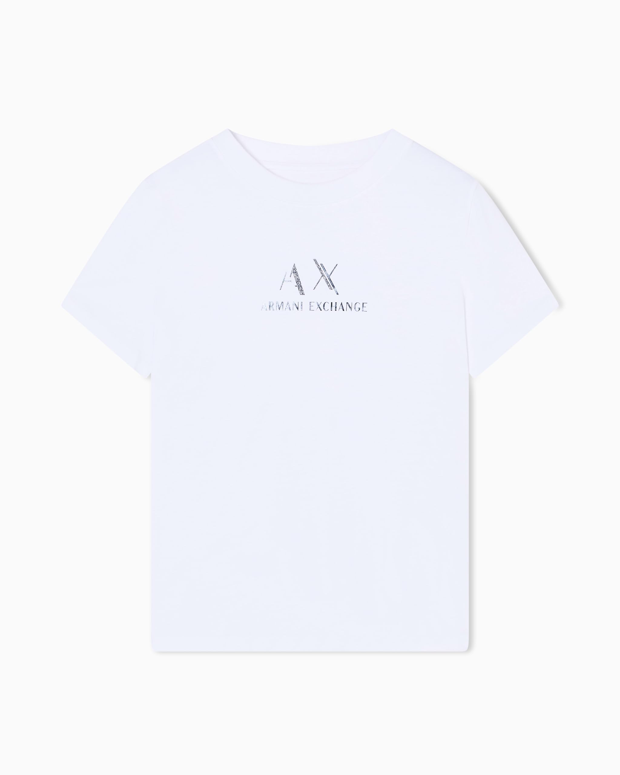 Armani Exchange Women's Regular Boxy Chest Logo Tee T-Shirt, White (Optic White), XXL