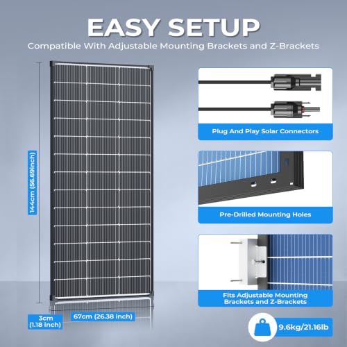 18V 200watt Bifacial solar panel 1Pcs 200W N-Type Solar Panels for Off-Grid by AeternaSol - Used condition - Image 4