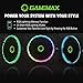 Power Supply 850W Fully Modular 80+ Gold Certified with Addressable RGB Light - Vairous Color Button, GAMEMAX RGB850-Rainbow