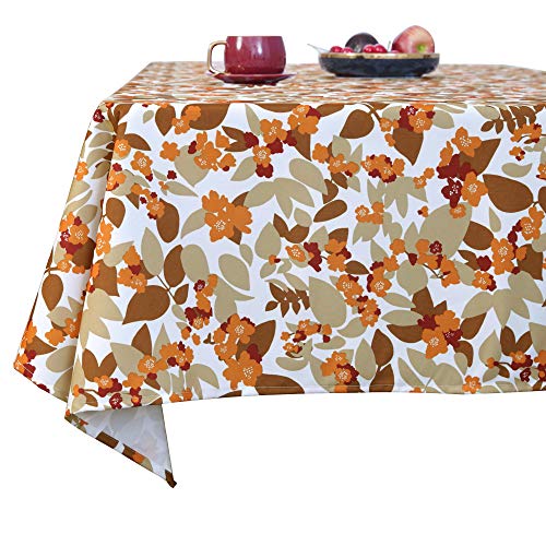 Deconovo Mantel Antimanchas Rectangular Suave Moderno Manteles para Mesas 140x200cm Naranja