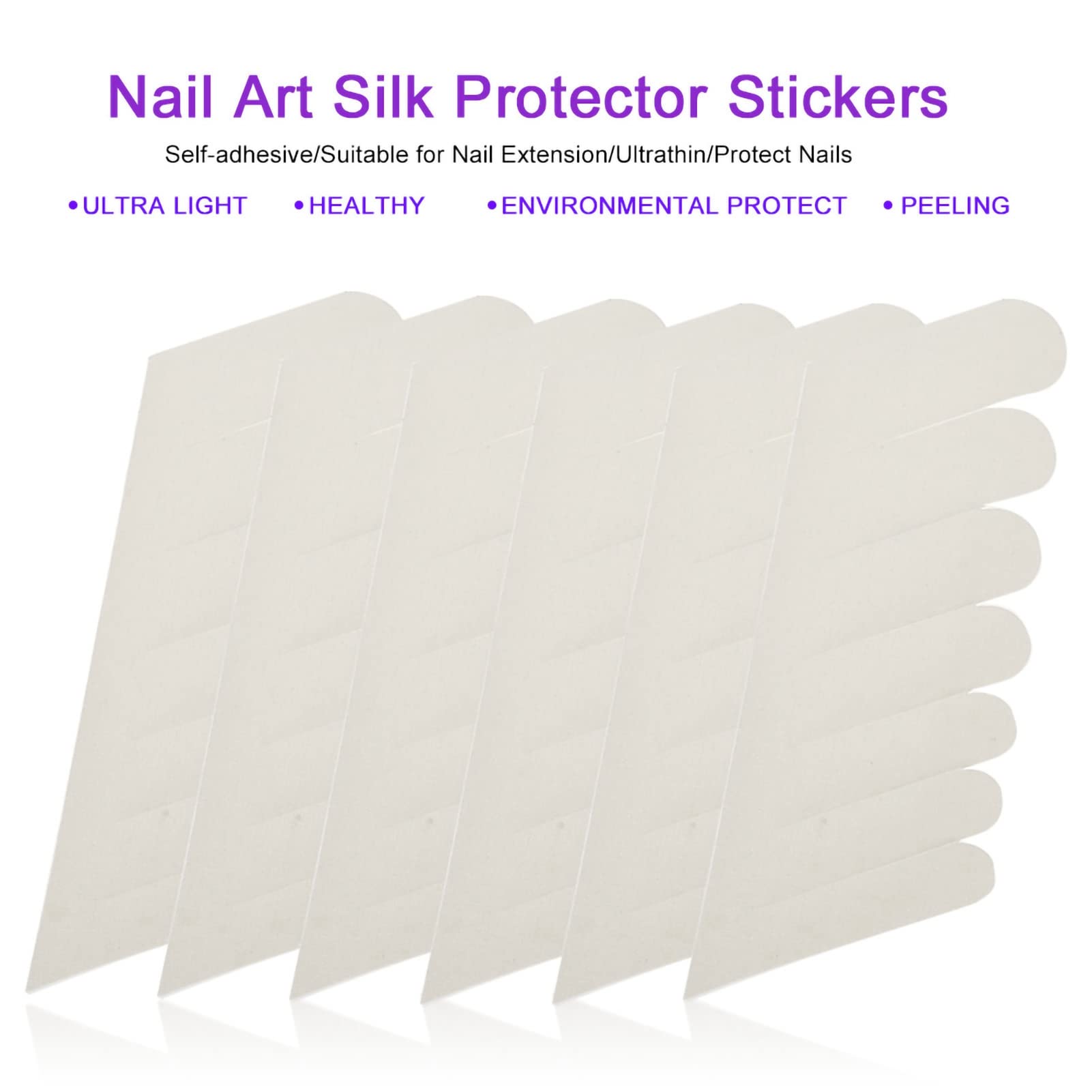 Renfort D'ongles en Soie, Parfait pour Réparer les Pointes D'ongles Cassées ou Endommagées, Confortable et Respirant, 6 Patchs Blancs pour Usage Professionnel ou Domestique