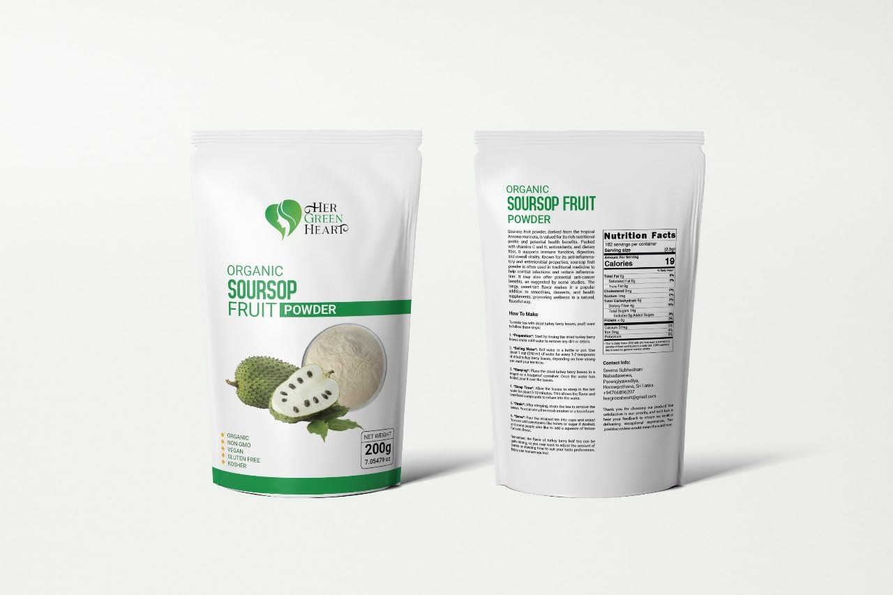 Soursop Fruit Powder – 100% Pure, Dried Soursop (Graviola) Fruit Powder for Smoothies, Teas & Culinary Use