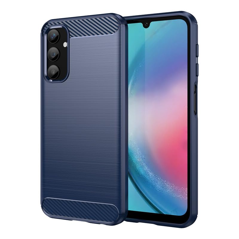 Image of Hybrid Carbon Fiber Back Case for Samsung Galaxy A25 5G (Blue)