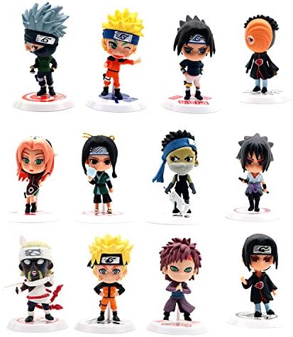 ZaroMaster 12 Pcs Naruto Action Figures Ninja Collection Toy Set Anime Party Cupcake Topper Decorations Supplier Birthday Holiday Toy Gifts for Kids Boys (18th+19th Generation Naruto Figures)