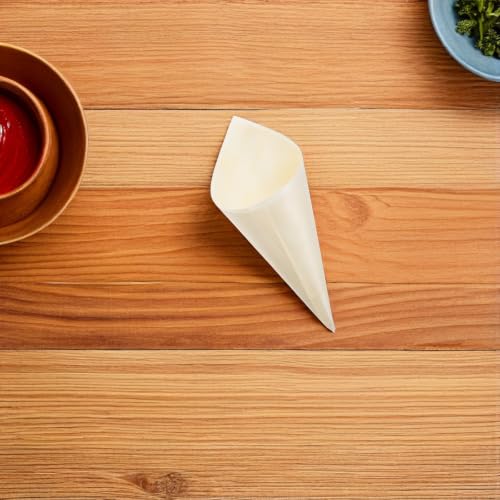50 conos de madera desechables para aperitivos, catering y eventos 7