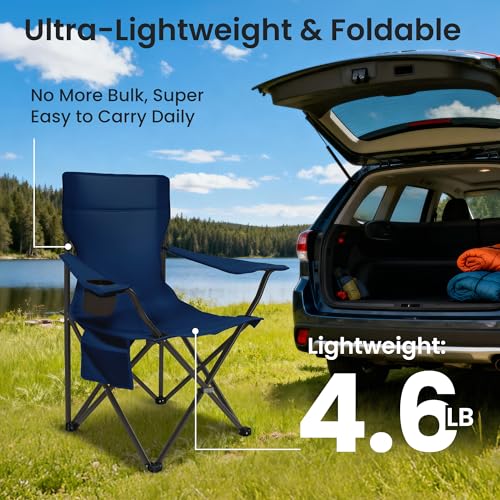 Silla de camping portátil Foristrail modelo Portable Camping Chair color azul marino miniatura 6