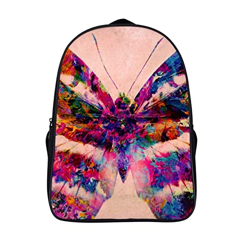 Sac à dos d'école papillon avec relief 3D visuel pour fille et garçon