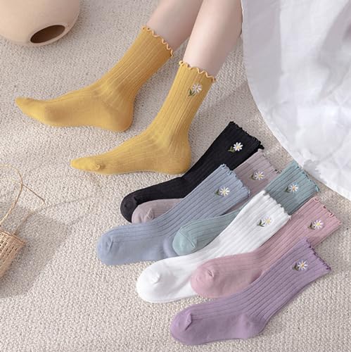 GuaziV Women's Ruffle Socks, Womens Fun Novelty Crew Colorful Fashion Casual Socks2