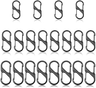 suaywo 20 Pieces S Carabiner Clip S Shape Metal Buckle 2 Opening Snap Hook Small Carabiner Keyring Clip for Outdoor Activity Camping Fishing Hiking Traveling