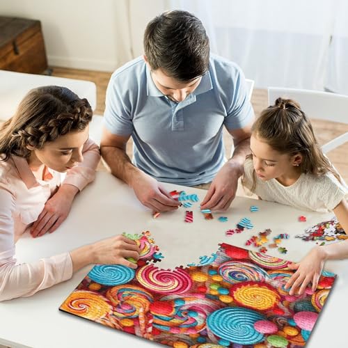 Puzzle en bois bonbons 1000 pièces de haute qualité, format 75x50cm