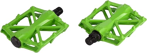 Miniatura 5 de Pedales de aluminio, 3 colores brillantes, 1 par de pedales de aluminio duraderos, antideslizantes, plataforma plana, pedal de bicicleta MTB, para