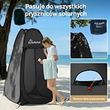 WolfWise Namiot Plażowy, Namiot Prysznicowy, Toaleta Kempingowa, Przebieralnia Kempingowa, Schronienie do Użytku na Zewnątrz i Wewnątrz, Przenośne, 100 * 100 * 190cm, Czarny