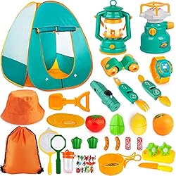 Aokiwo 45Pcs Kids Camping Tent Set, Pop Up Play Tent with Camping Gear Tools Indoor Outdoor Pretend Play Set for Toddler… Aokiwo 45Pcs Kids Camping Tent Set, Pop Up Play Tent with Camping Gear Tools Indoor Outdoor Pretend Play Set for Toddler…