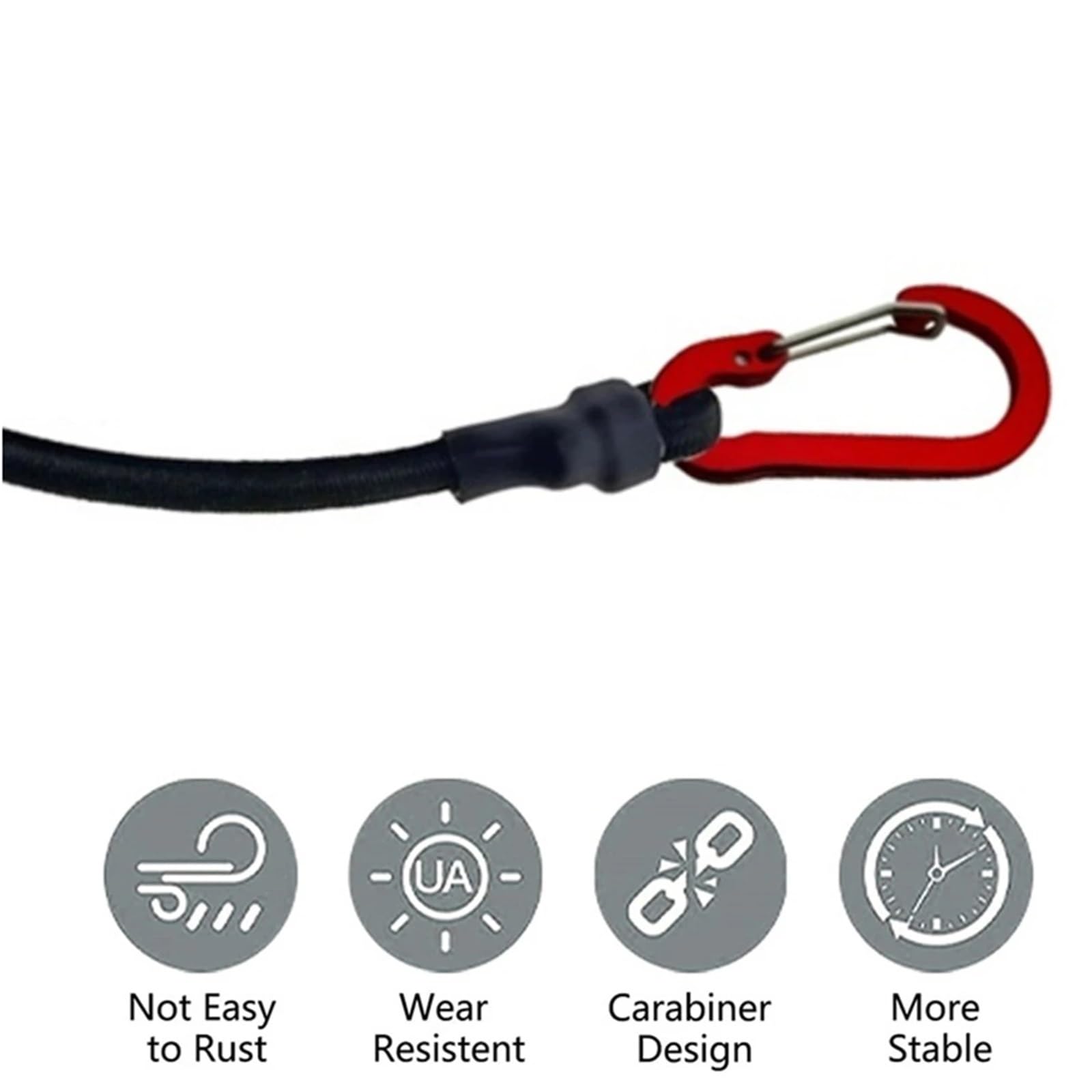 Corde Elastiche Con Ganci 1 pz Corda elastica con moschettone, for kayak, ciclismo, bagagli, corde, accessori da campeggio Per Teloni,Portapacchii(210cm)