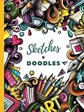 Sketch Book and Doodle Pad | Hardback Notebook for Drawing, Colouring, Writing, Sketching and Doodling | 100 Pages, 8.25