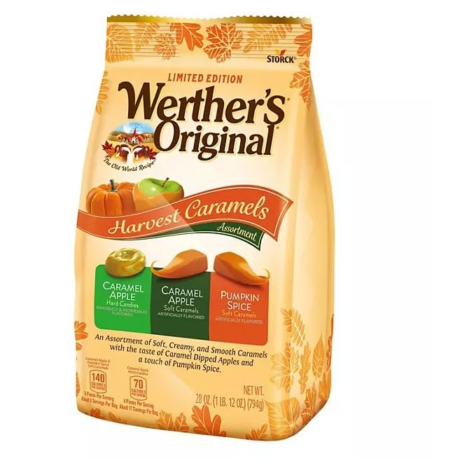 Werther's Original Harvest Caramels Assorted Candy, 28 Ounces.