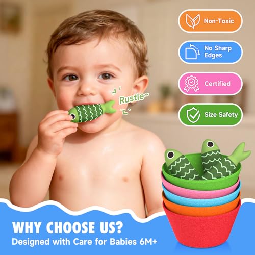Image of Envyvip Toddler Toy Montessori Toys for 1 Year Old Baby Boy Girl Birthday Gift, 22pcs Cloth Fishing Game Learning Toys for Toddlers 1-3 - Counting, Color Sorting, Fine Motor Skills 6-18 Months Babies