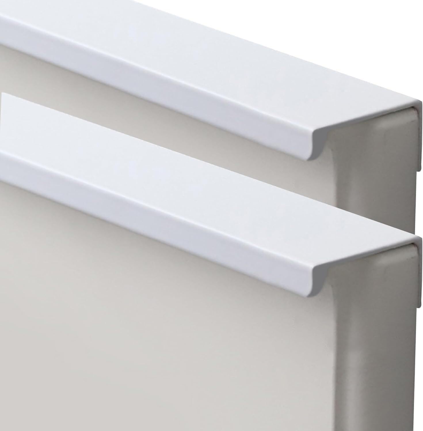 Tnbccxn White Cabinet Handles, Concealed Handles, 2 Pcs Invisible Pull Kitchen Finger Edge Pull(,Length 200Mm)