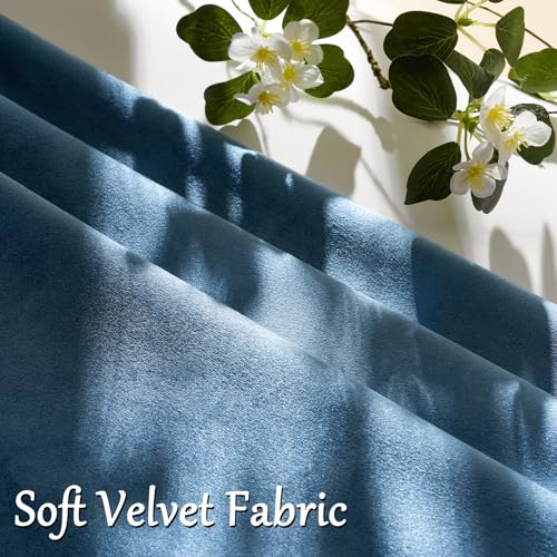 Image of GIGIZAZA Decorative Couch Throw Pillow Covers,Grey Blue Square Pillow Cushion Covers 22x22,Pillow Cases Velvet Pillow Covers