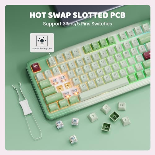 Image of KZZI Z98 Creamy Wireless Mechanical Keyboard with Smart Display & Knob, Bluetooth 5.0 /2.4GHz /USB-C, Hot-Swappable Custom Switch, 3750mAh Battery, RGB Backlit