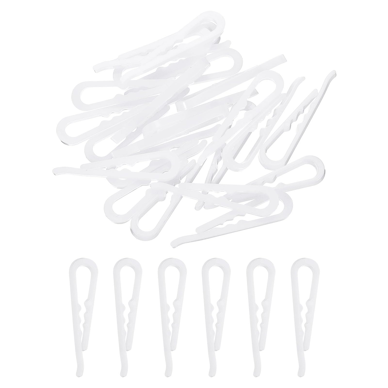 sourcing map 120 Pcs 1.97 Inch U Shape Alligator Clip, Shirt Clip with Teeth, Clothespins for Socks, Pants, Ties, Shirts, Garments, White